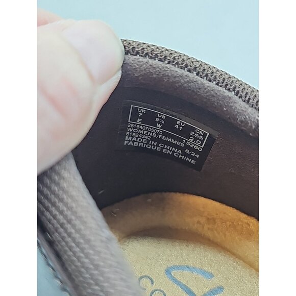 Clarks Women's Genette Arc Clog Size 9.5 W Brown Leather Block Heel Loafer Comfy - Picture 7 of 8